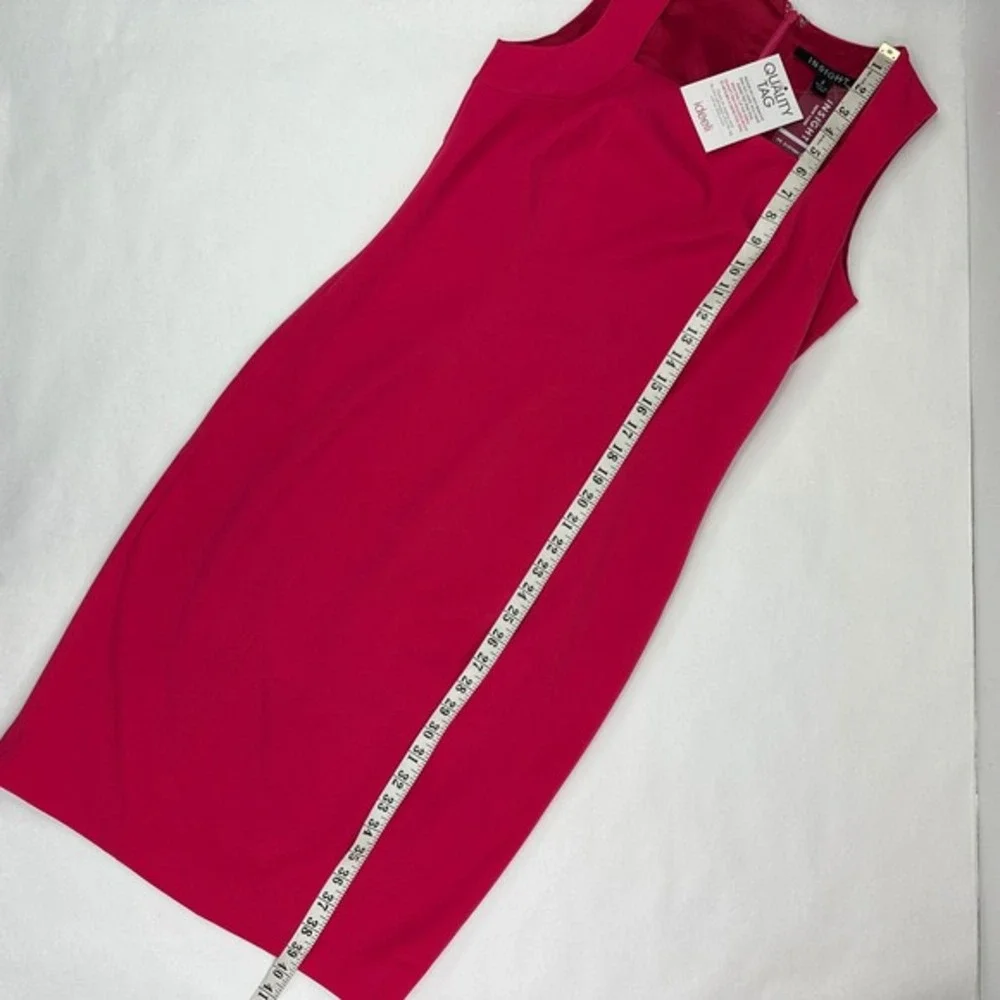 Insight New York Womens Fuchsia Pink Square Neck Sheath‎ Dress PR D15703H NWT 2
